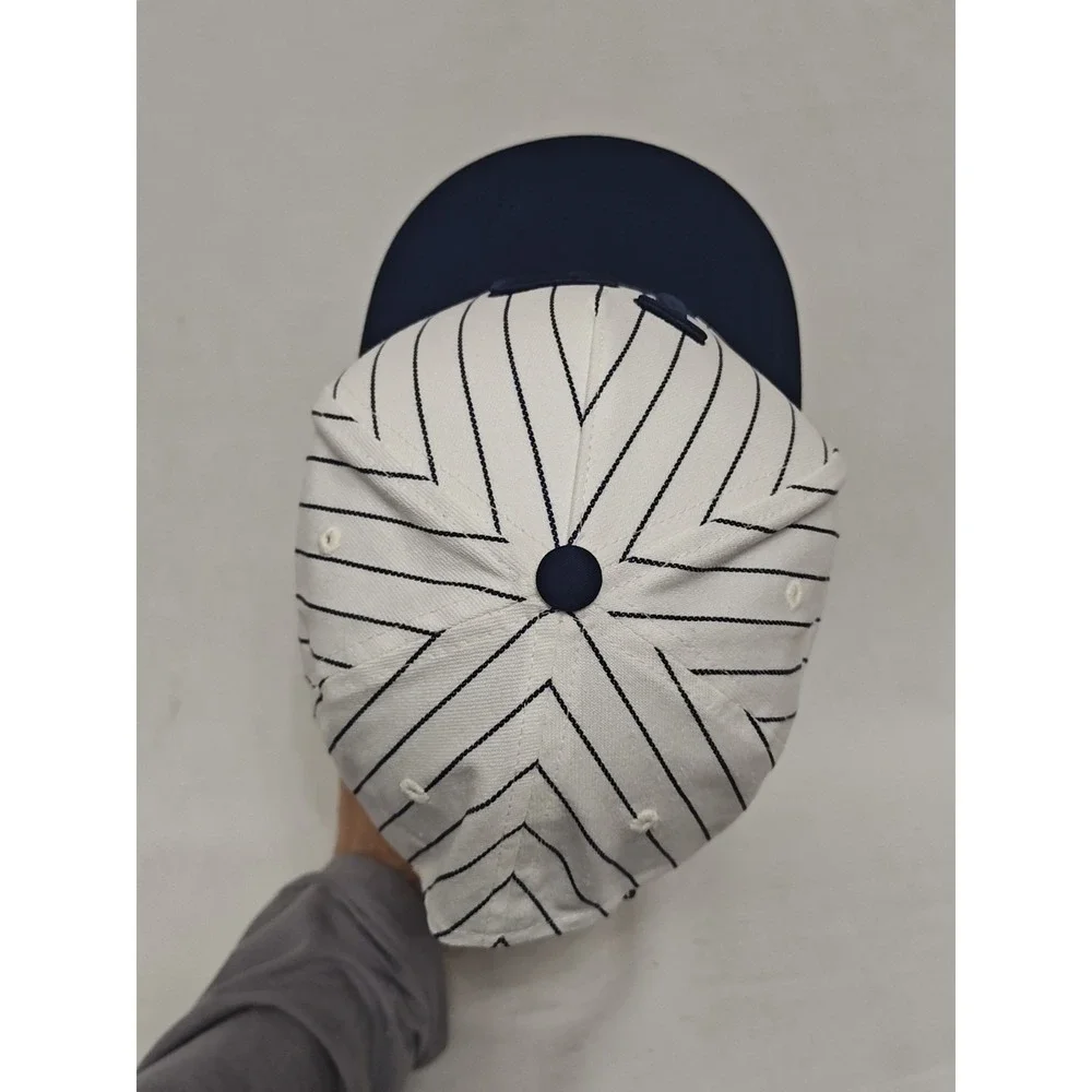 New! Lucky Brand Snapback Hat Cap‎ Navy Pinstripe Baseball Adjustable Men's NWOT